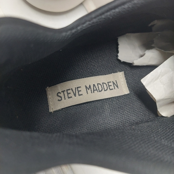 Steve Madden Lancer Black Knit Mid Top Fashion Sneakers Comfort Shoes Size 10 M - Picture 6 of 10